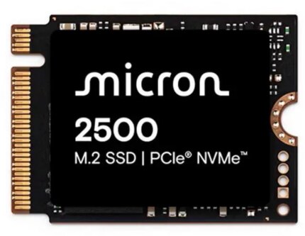 Micron SSD 2500 PCIe Gen4 NVMe SSD QLC NAND 1TB M.2 2230 MTFDKBK1T0QGN-1BN1AABYYR