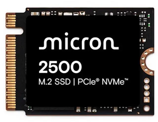 Micron SSD 2500 PCIe Gen4 NVMe SSD QLC NAND 1TB M.2 2230 MTFDKBK1T0QGN-1BN1AABYYR