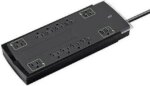 Monoprice 12 Outlet Slim Surge Protector Power Strip - 10 Feet - Black | Heavy Duty Cord | UL Rated, 4,230 Joules With Grounded And Protected Light