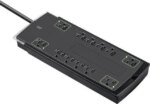 Monoprice 12 Outlet Slim Surge Protector Power Strip - 10 Feet - Black | Heavy Duty Cord | UL Rated, 4,230 Joules With Grounded And Protected Light