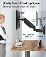 MOUNTUP Monitor Wall Mount for 17-32 Inch Computer Screen, Wall Mounted Arm Support 4.4-17.6lbs Display, Gas Spring Monitor Arm, VESA Bracket for VESA