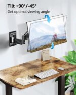 MOUNTUP Monitor Wall Mount for 17-32 Inch Computer Screen, Wall Mounted Arm Support 4.4-17.6lbs Display, Gas Spring Monitor Arm, VESA Bracket for VESA