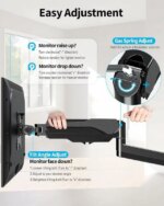 MOUNTUP Monitor Wall Mount for 17-32 Inch Computer Screen, Wall Mounted Arm Support 4.4-17.6lbs Display, Gas Spring Monitor Arm, VESA Bracket for VESA