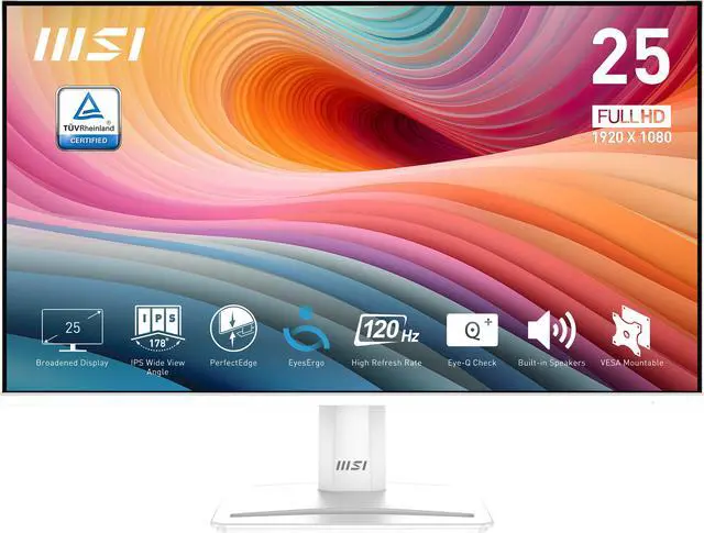 MSI 24.5" 120 Hz IPS FHD Gaming Monitor 1ms (MPRT) / 4ms (GTG) Adaptive Sync Flat Panel PRO MP251W E2
