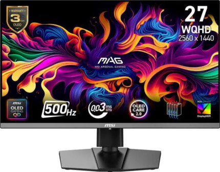 MSI 27" 500 Hz QD-OLED 2560 x 1440(QHD) Gaming Monitor 0.03 ms FreeSync (AMD Adaptive Sync) Flat Panel MAG 272QP MAG 272QP QD-OLED X50