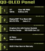 MSI 32" 165 Hz OLED UHD Gaming Monitor MAG 321UP QD-OLED