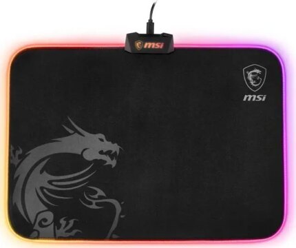 MSI AGILITY GD60 (RGB) Mouse Pad, 15" x 11", Micro-Textile Surface, Natural Rubber Base