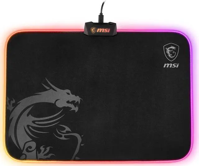 MSI AGILITY GD60 (RGB) Mouse Pad, 15" x 11", Micro-Textile Surface, Natural Rubber Base