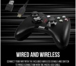 MSI Force GC30V2 Wireless Gaming Controller, Dual Vibration Motors, Dual Connection Modes, Interchangeable D-Pads, Compatible with PC & Android