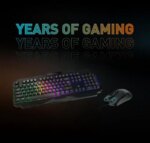 MSI Forge GK100 Combo – Gaming RGB Keyboard & Mouse Set, 19-Key Anti-Ghosting, 6400 DPI Optical Sensor, 6-Mode RGB, up to 6,400 DPI, Black