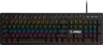 MSI FORGE GK300 Gaming Keyboard - Clicky Blue Mechanical Switches, 9-Mode RGB, Ergonomic Keycaps - Black