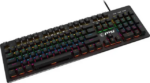 MSI FORGE GK300 Gaming Keyboard - Clicky Blue Mechanical Switches, 9-Mode RGB, Ergonomic Keycaps - Black