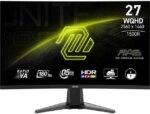 MSI MAG 27CQ6F 27-inch 2560 x 1440 (QHD) Gaming Monitor, 180Hz, Curved Screen, Adaptive-Sync, HDR Ready, HDMI, VGA Port, Display Port,VESA Mountable,
