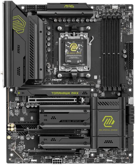 MSI MAG B850 TOMAHAWK MAX WIFI AM5 AMD B850 SATA 6Gb/s 5G Network Wi-Fi7 DDR5 Motherboard