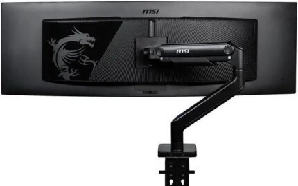 MSI MAG MT201 - Premium Heavy Duty Single Monitor Stand Arm, Supports 17-49" Screens and 44 lbs, VESA Compatible, Adjustable Spring Assisted Mount,