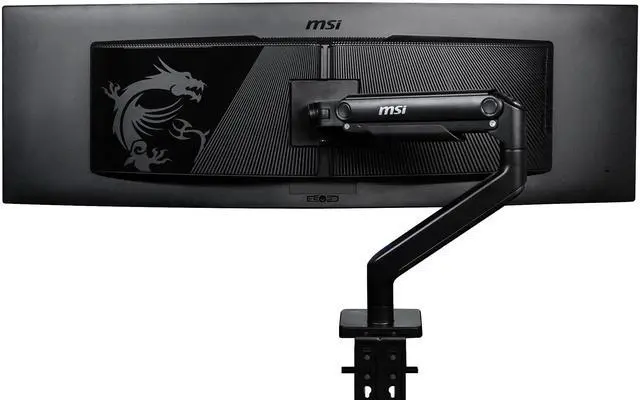 MSI MAG MT201 - Premium Heavy Duty Single Monitor Stand Arm, Supports 17-49" Screens and 44 lbs, VESA Compatible, Adjustable Spring Assisted Mount,