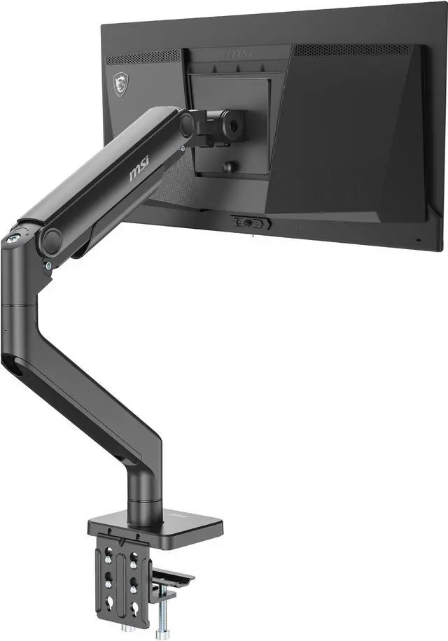MSI MAG MT201 - Premium Heavy Duty Single Monitor Stand Arm, Supports 17-49" Screens and 44 lbs, VESA Compatible, Adjustable Spring Assisted Mount,