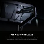 MSI MAG MT201 - Premium Heavy Duty Single Monitor Stand Arm, Supports 17-49" Screens and 44 lbs, VESA Compatible, Adjustable Spring Assisted Mount,