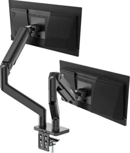 MSI MAG MT201D - Premium Heavy Duty Dual Monitor Stand Arms, 17-45" Support, VESA Compatible, Adjustable Spring Assisted Mount, 44 lbs per Screen