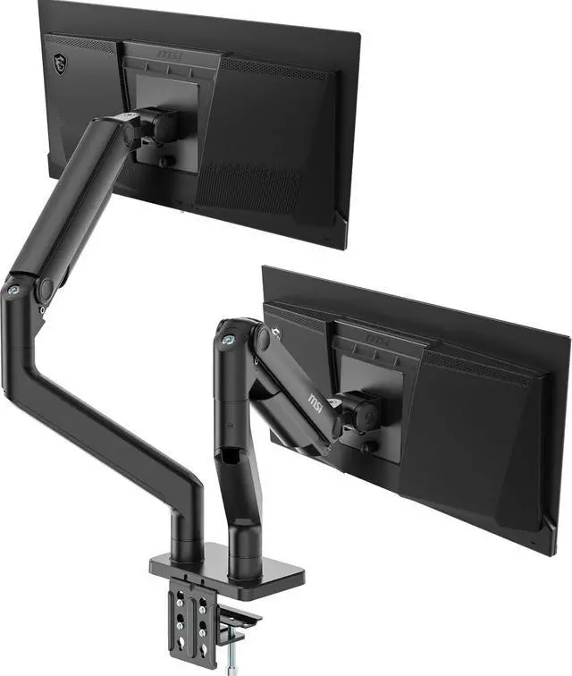 MSI MAG MT201D - Premium Heavy Duty Dual Monitor Stand Arms, 17-45" Support, VESA Compatible, Adjustable Spring Assisted Mount, 44 lbs per Screen