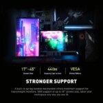MSI MAG MT201D - Premium Heavy Duty Dual Monitor Stand Arms, 17-45" Support, VESA Compatible, Adjustable Spring Assisted Mount, 44 lbs per Screen