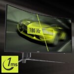 MSI MAG345CQR Curved Gaming Monitor UWQHD(3440x1440) 34" 180Hz VA w/ AMD FreeSync Premium, Dual HDMI, DisplayPort, Black