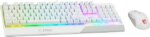 MSI Vigor GK30 Gaming Keyboard & GM11 Gaming Mouse Combo - Mechanical Membrane Switches, 6-Zone RGB, Water Repellent & Splash-Proof, 5000 DPI - White