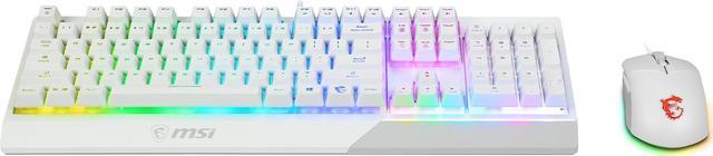 MSI Vigor GK30 Gaming Keyboard & GM11 Gaming Mouse Combo - Mechanical Membrane Switches, 6-Zone RGB, Water Repellent & Splash-Proof, 5000 DPI - White
