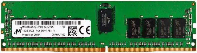 MTA18ASF2G72PDZ-2G3D1 Micron 16GB PC4-19200 DDR4-2400MHz ECC Registered CL17 288-Pin DIMM 1.2V Dual Rank Memory Module