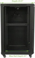 Navepoint 18U Audio Video A/V Cabinet 600mm Depth - Casters, Shelves, Fans