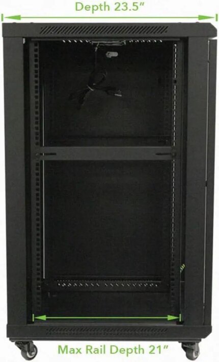Navepoint 18U Audio Video A/V Cabinet 600mm Depth - Casters, Shelves, Fans