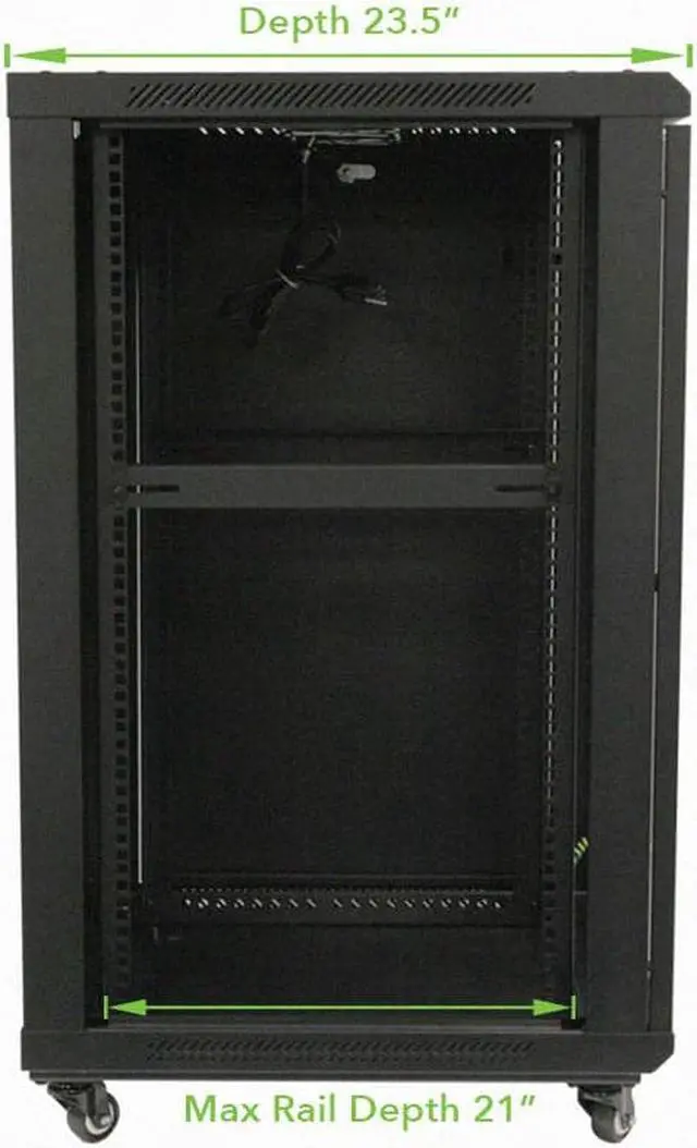 Navepoint 18U Audio Video A/V Cabinet 600mm Depth - Casters, Shelves, Fans