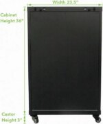 Navepoint 18U Audio Video A/V Cabinet 600mm Depth - Casters, Shelves, Fans