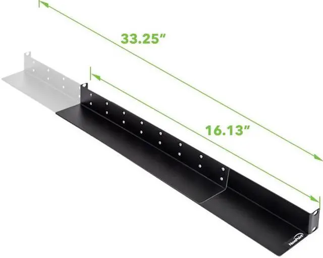 Navepoint 1U Adjustable 4-Post Rack Mount Server Shelf Rails Full Depth Set Black