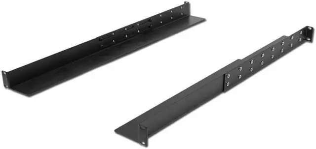 Navepoint 1U Adjustable 4-Post Rack Mount Server Shelf Rails Full Depth Set Black