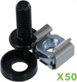 NavePoint M6 Cage Nuts & Screws for Server Shelves Cabinets - 50 Pk Rack Mount