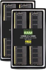 NEMIX RAM 128GB (4X32GB) DDR4 3200MHZ PC4-25600 2Rx8 1.2V 288-PIN ECC Unbuffered UDIMM KIT Compatible with DELL PowerEdge T150 Server