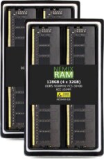 NEMIX RAM 128GB (4X32GB) DDR5 4800MHZ PC5-38400 2Rx8 1.1V 288-PIN ECC Unbuffered UDIMM KIT