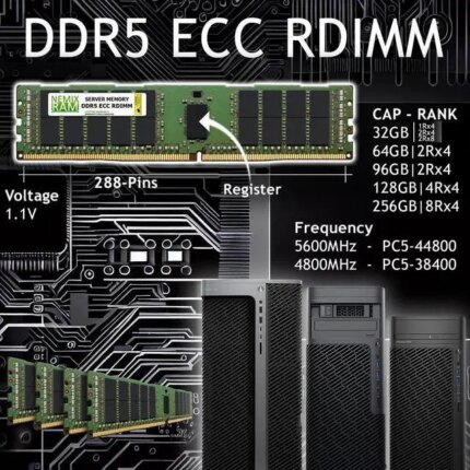NEMIX RAM 256GB (2X128GB) DDR5 5600MHZ PC5-44800 4Rx4 1.1V 288-PIN ECC RDIMM Registered Server Memory KIT