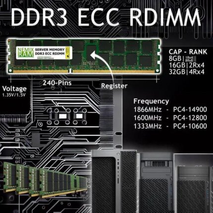 NEMIX RAM 32GB (2X16GB) DDR3 1600MHZ PC3-12800 2Rx4 1.5V 240-PIN ECC RDIMM Registered Server Memory KIT