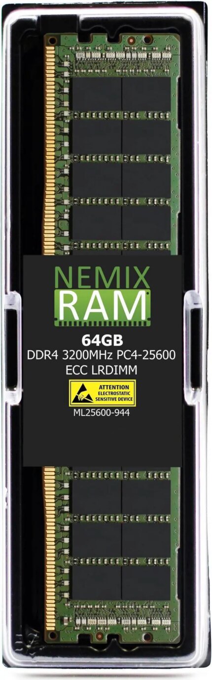NEMIX RAM 64GB (1X64GB) DDR4 3200MHZ PC4-25600 4Rx4 1.2V 288-PIN ECC LRDIMM Load Reduced Server Memory Compatible with Hynix HMAA8GL7CPR4N-XN