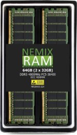 NEMIX RAM 64GB (2X32GB) DDR5 4800MHZ PC5-38400 2Rx4 1.1V 288-PIN ECC RDIMM Registered Server Memory KIT Compatible with Dell PowerEdge R7625 Server
