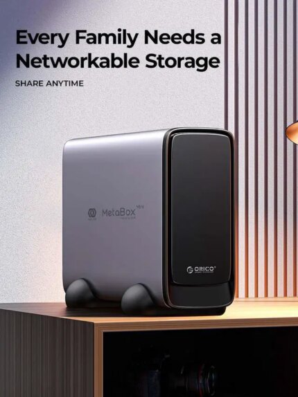 ORICO MetaCube Pro 2.5'' 3.5" Enterprise Storage NAS with Multi-account Usage Double Encryption Data Sharing for 7x24 Hours Work High-Speed Gigabit