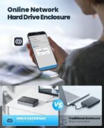 ORICO Networkable Hard Drive Enclosure for 2.5" SATA HDD/SSD, Family Storage Space and Private Cloud, APP-Connect & VPN Global Access, Smart Backup,