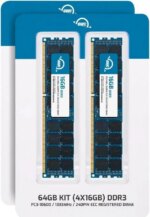 OWC 64GB (4x16GB) DDR3 1333 PC3-10600 CL9 2Rx4 240-pin 1.5V ECC Registered RDIMM Memory RAM Module Upgrade Kit for Select Workstations or Servers
