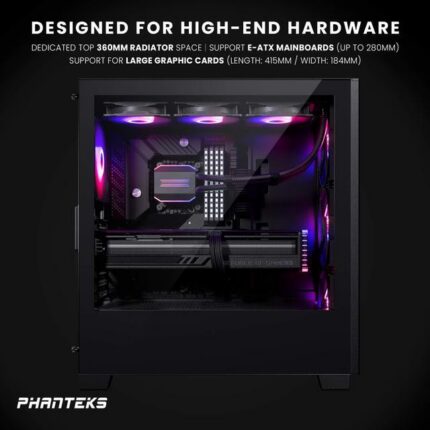 Phanteks XT Pro Ultra, Mid-Tower Gaming Chassis, 4x M25-140 Fans Included, High Airflow Performance Mesh, Tempered Glass Window, USB-C 3.2 Gen2, Black