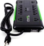 Plugable Surge Protector Power Strip - 12-Outlet, 2-Port USB, 6ft (1.8m)