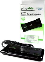 Plugable Surge Protector Power Strip - 12-Outlet, 2-Port USB, 6ft (1.8m)