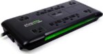 Plugable Surge Protector Power Strip with USB and 12 AC Outlets, Built-in 10.5W 2-Port USB Charger for Android, Apple iOS, and Windows Mobile Devices,