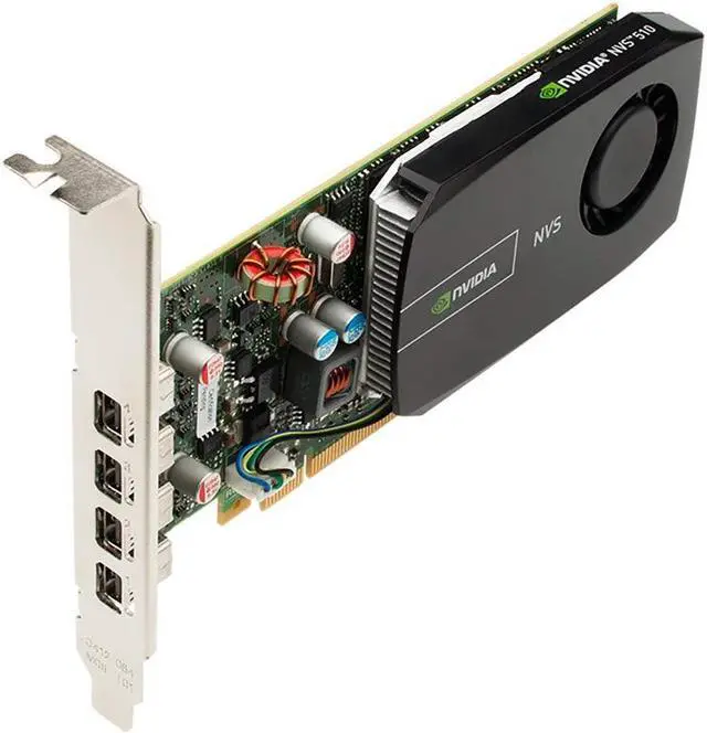 PNY NVIDIA Quadro NVS 510 2GB GDDR3 4-Mini DisplayPort Low Profile PCI-Express Video Card VCNVS510DVI-PB